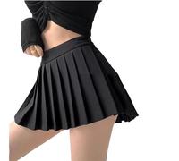 Hgvcfcv Jupe plissée sans short pour femme - Mini jupes taille haute - Mini jupes courtes sans doublure - Jupe pour femme, Noir , 40