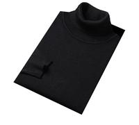 Hgvcfcv Pull à col roulé pour homme, coupe ajustée, chaud tricoté, décontracté, manches longues, Noir , M