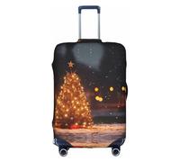 Hgvcse Housse de bagage avec arbre de Noël lumineux pour valise, 45,7 à 81,3 cm, accessoire de bagages, blanc, taille L, blanc, L, Blanc., L