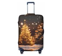 Hgvcse Housse de bagage avec arbre de Noël lumineux pour valise, 45,7 à 81,3 cm, accessoire de bagages, accessoires, blanc/jardin opulent, taille L, blanc/jardin opulent, L