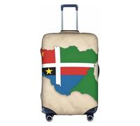 Hgvcse Housse de protection pour valise de voyage avec drapeau de Sao Tomé et Principe Map02, 45,7 à 81,3 cm, accessoire de vacances, blanc, XL, BLANC, X-Large