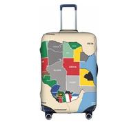 Hgvcse Housse de protection pour valise de voyage Motif carte du Soudan du Sud 45,7 à 81,3 cm, blanc, Small
