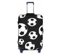 Hgvcse Housse de protection pour valise de voyage motif football 45,7 à 81,3 cm, accessoire de vacances, blanc, Small