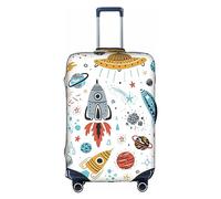 Hgvcse Housse de protection pour valise de voyage Motif fusées 45,7 à 81,3 cm, blanc, Large