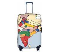 Hgvcse Housse de protection pour valises de voyage avec carte du territoire du Sultanat de Delhi 45,7 à 81,3 cm, blanc, Medium