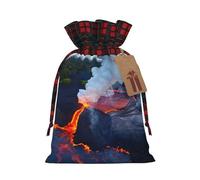 Hgvcse Kilauea Volcanos Sac à cordon de serrage festif réutilisable 3D pour emballage de friandises