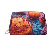 Hgvcse Makeupa en cuir PVC, peinture dessinée à la main d'une cellule cancéreuse dans le sac, pochette à fermeture éclair, organisateur cosmétique de voyage, sac à main de rangement pour usage
