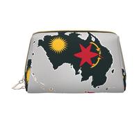 Hgvcse Makeuppapua Map01 Sac à fermeture éclair en cuir synthétique avec motif drapeau de la Nouvelle-Guinée pour voyage ou usage quotidien, blanc, taille unique, BLANC, One Size