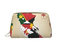 Hgvcse Makeuppapua Map02 Sac de voyage en cuir synthétique avec fermeture éclair Motif drapeau de la Nouvelle-Guinée, blanc, One Size