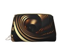 Hgvcse Maquillage en cuir PVC, fond noir et doré, 1 sac à fermeture éclair, organisateur de cosmétiques de voyage, sac à main, blanc, taille unique, BLANC, One Size