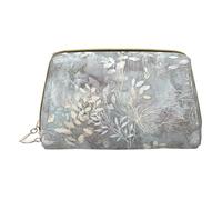 Hgvcse Sac de maquillage en cuir PVC bleu Grace Flora, pochette à fermeture éclair, organiseur de voyage pour cosmétiques, usage quotidien, sac à main, blanc, taille unique, BLANC, One Size