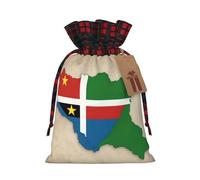 Hgvcse Sac de Noël avec cordon de serrage motif drapeau de Sao Tomé et Principe Map02 - Réutilisables - 3D