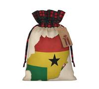 Hgvcse Sac de Noël avec cordon de serrage motif drapeau de Sao Tomé et Principe Map04 - Réutilisables - 3D