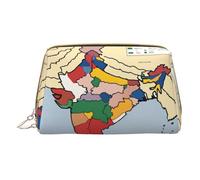 Hgvcse Sac de rangement en cuir PVC pour maquillage du territoire de Delhi avec fermeture éclair, blanc, One Size