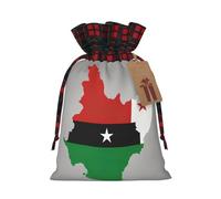 Hgvcse Sao Tome et Principe - Map01 - Sac de Noël avec cordon de serrage - Réutilisable - Emballage 3D - Sac cadeau - Chaussettes - Cadeau de fête