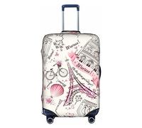 Hgvcse Travel Romantic Paris Butterfly Housse de bagage 45,7 à 81,3 cm Accessoire de bagage Essentiels Blanc Taille L Blanc Large, Blanc., L