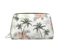 Hgvcse Trousse de Maquillage en Cuir PVC Palmiers Tropicaux Fermeture Éclair Organisateur Cosmétique de Voyage Usage Quotidien Blanc/Jardin Opulent Taille Unique, blanc/jardin opulent, Taille unique