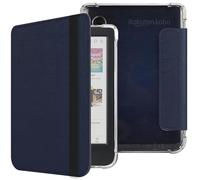 HGWALP Coque Compatible 6 Pouces Kobo Clara Colour/Clara BW (2024) / Clara 2E (2022),Sortie Cuir PU Premium + Étui arrière TPU Transparente et Souple pour Dormir/réveiller automatiquement-Navy