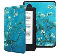 HGWALP Étui PU léger mise en veille/réveil automatique pour Kobo Clara 2E 6" 2022 - Fleur d'abricot