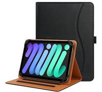 HGWALP Étui Universel pour Tablette 7-8 Pouces,Housse Folio Support en Cuir PU à Plusieurs Vues Angles dragonne pour Tablette Tactile 7" 8", avec Bande de Fixation en Silicone Réglable -Black