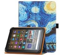 HGWALP Étui Universel pour Tablette 7 Pouces 8 Pouces, Étui Folio Universel Housse de Protection pour Tablette Tactile 7" 8", avec Bande de Fixation en Silicone Réglable et Dragonne-Starry Sky
