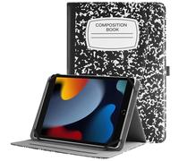 HGWALP Étui Universel pour Tablette 9",9.7",10.1",10.2",10.5",10.9",11",Housse Support en Cuir à Plusieurs Vues Angles dragonne pour Tablette 9" 10.1", avec Bande de Fixation en Silicone Réglable -CB