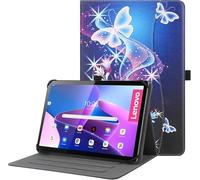 HGWALP Étui Universel pour Tablette 9",9.7",10.1",10.2",10.5",10.9",11",Housse Support en Cuir à Plusieurs Vues Angles dragonne pour Tablette 9" 10.1", avec Bande de Fixation en Silicone Réglable -PF