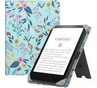 HGWALP Etui Universel pour Tout Le 6" eReaders, Folio Stand Coque Housse avec dragonne Compatible avec Paperwhite/Kobo/Tolino/Pocketook/Sony 6 Pouces E-Book Reader-Spring Bloom