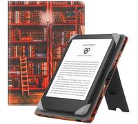 HGWALP Etui Universel pour Tout Le 6" Paperwhite eReaders, Folio Stand Coque Housse avec dragonne Compatible avec Kindle 2022/Kindle Paperwhite/Kobo/Tolino/Pocketbook 6 Pouces eReader-Library