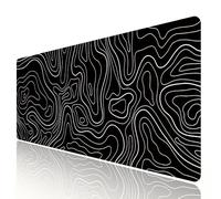 HGWALP Grand Tapis de Souris Terrain Noir de Jeu et Extended XXL Tapis de Souris pour Jeux,Tapis de Table Long avec Bords Cousus pour Clavier, Bureau à Domicile, Travail Jeu,Tapis Table (90x40cm)