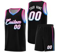 HGWOPGASD Maillot de Basket personnalisé pour Enfants Maillot de Basket personnalisé 2 Sets Kit de Basket Short de Basket personnalisé Maillot avec nom Numéro d'équipe pour Hommes Femmes A31
