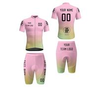HGWOPGASD Maillot de Cyclisme personnalisé pour Homme, 2 Ensembles, vêtements de Cyclisme d'été, Tenues de vélo d'équipe, Tenues de vélo de Route, kit de vélo A01