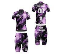 HGWOPGASD Maillot de Cyclisme personnalisé pour Homme, 2 Ensembles, vêtements de Cyclisme d'été, Tenues de vélo d'équipe, Tenues de vélo de Route, kit de vélo A20