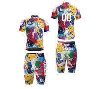 HGWOPGASD Maillot de Cyclisme personnalisé pour Homme, 2 Ensembles, vêtements de Cyclisme d'été, Tenues de vélo d'équipe, Tenues de vélo de Route, kit de vélo A23