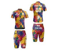 HGWOPGASD Maillot de Cyclisme personnalisé pour Homme, 2 Ensembles, vêtements de Cyclisme d'été, Tenues de vélo d'équipe, Tenues de vélo de Route, kit de vélo A17