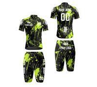 HGWOPGASD Maillot de Cyclisme personnalisé pour Homme, 2 Ensembles, vêtements de Cyclisme d'été, Tenues de vélo d'équipe, Tenues de vélo de Route, kit de vélo A24