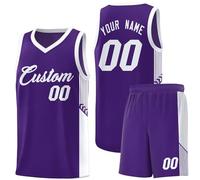 HGWOPGASD Maillots de Basket-Ball personnalisés 2 Sets Kit de Basket-Ball Maillot de Basket-Ball personnalisé avec nom numéro d'équipe pour Adultes Enfants A34