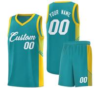 HGWOPGASD Maillots de Basket-Ball personnalisés 2 Sets Kit de Basket-Ball Maillot de Basket-Ball personnalisé avec nom numéro d'équipe pour Adultes Enfants A32