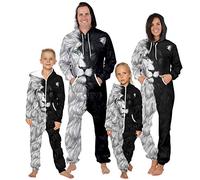 HGYJ Grenouillère Adulte,Vêtements Parents-Enfants, Adultes, Pyjamas pour Enfants, Sweats à Capuche, Une-pièce Imprimée, Combinaisons, Sweats,Black1,Adult L