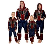 HGYJ Grenouillère Adulte,Vêtements Parents-Enfants, Hommes et Femmes, Pyjamas pour Enfants, Pulls Molletonnés, Grande Taille Ample, Plus Velours, Grenouillères Imprimées,Blue,Adult M