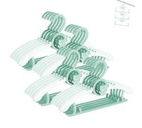 HGYZE 20pcs Cintre Enfant Extensibles avec Crochet d'ours Mignons, Cintres Multifonctionnels en Plastique pour Enfant 29-37cm avec Bandes Antiglisses