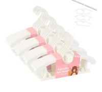 HGYZE Lot de 20 cintres en plastique pour placard de bébé, 28 à 35,6 cm, réglables en vrac pour nouveau-né, vêtements antidérapants pour filles, garçons, tout-petits, vêtements de chambre d'enfant