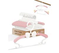 HGYZE Lot de 20 cintres extensibles pour vêtements de bébé de 0 à 12 mois, cintres extensibles antidérapants avec nœud blanc pour vêtements de bébé de 0 à 12 mois, rose