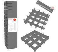 HGYZE Lot de 8 séparateurs de tiroir de cuisine réglables pour vêtements, maquillage de commode, bureau et commode dans la salle de bain, la chambre à coucher - 42 x 9 cm - Gris