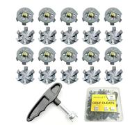 HH-GOLF Lot de 21 crampons de rechange pour chaussures de golf avec 20 crampons et 1 iletage à vis en métal de 6 mm de diamètre, facile à installer sur les chaussures de golf et de cricket
