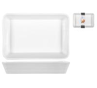 Home Plat à Four Rectangulaire, Porcelaine, Blanc, 35x24 cm