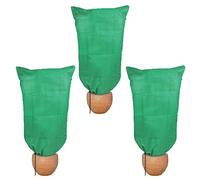 HH-LIFE 3 pièces 1x1.6m Vert Housse D'hivernage avec Cordon Housses pour Plante Sac Protection pour Plantes de Serrage et Rondelle de Noix de Coco pour Arbre Palmiers Jardin Balcon Tente 30 g/m²