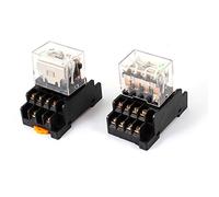 HH64P DC 24V Bobine 4PDT 14Pin 35mm Rail DIN Relais de Puissance 2 Pcs