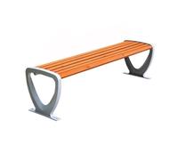 Hhaoran-9868 Banc de jardin de terrasse, banc d'extérieur couleur bois sans dossier, banc multijoueur en fer forgé