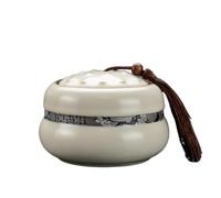 Hhaoran-9868 Boîte à thé en céramique Ceramic Sealed Tea Canister With Lid Home Coffee Storage Jar For, Sugar, Spice, Nuts Boîtes de conservation pour la cuisine(Beige)